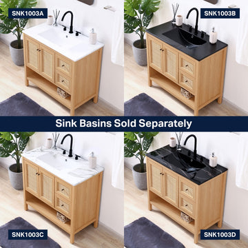 Jasper Rattan Modern Coastal 2-Shelf Bath Vanity Cabinet Only (Sink Basin Not Included)
